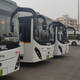 PMPML’s fleet of e-buses at Bekhrai Nagar, charged and ready to start their trips.